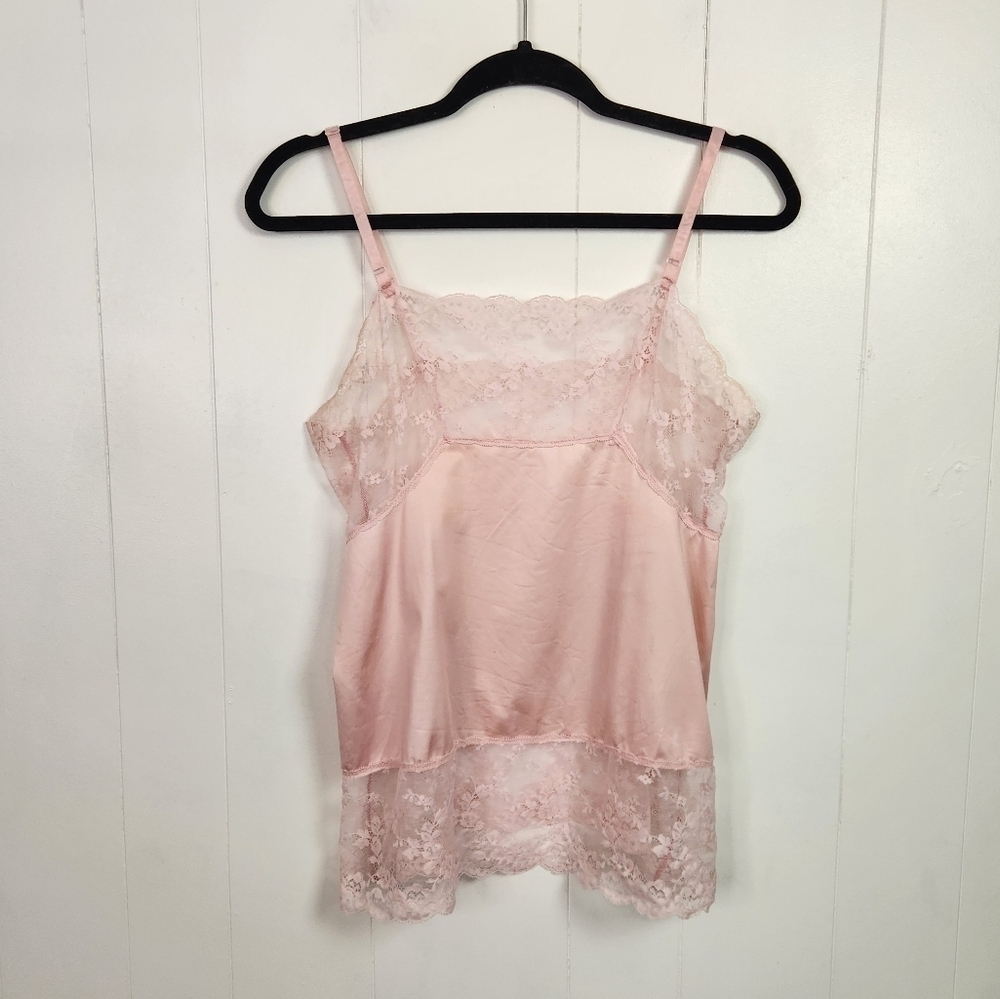 Y2K Pink Lace Tank Top Womens Size 8 D Medium Fairycore Castlecore Vintage - Picture 2 of 11